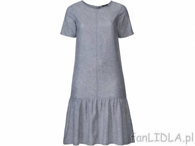 Sukienka z lnem , cena 39,99 PLN 
- rozmiary: 46-54
- zamek błyskawiczny z tyłu
- ...