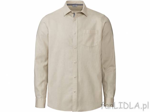Koszula z długim rękawem z lnem , cena 39,99 PLN 
- 55% lnu, 45% bawełny
- rozmiary: ...