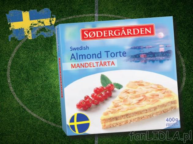 Szwedzki tort migdałowy , cena 14,00 PLN za 400 g/1 opak., 1 kg=37,48 PLN.