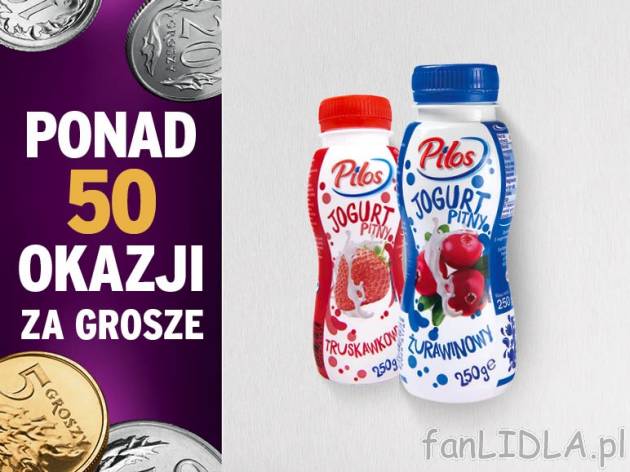 Pilos Jogurt pitny z owocami 1,5% , cena 0,00 PLN za 250 g/1 opak., 100 g=0,40 PLN.
