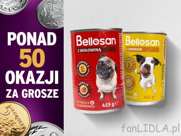Bellosan karma dla psa , cena 0,00 PLN za 415 g/1 opak., 1 kg=2,39 PLN.