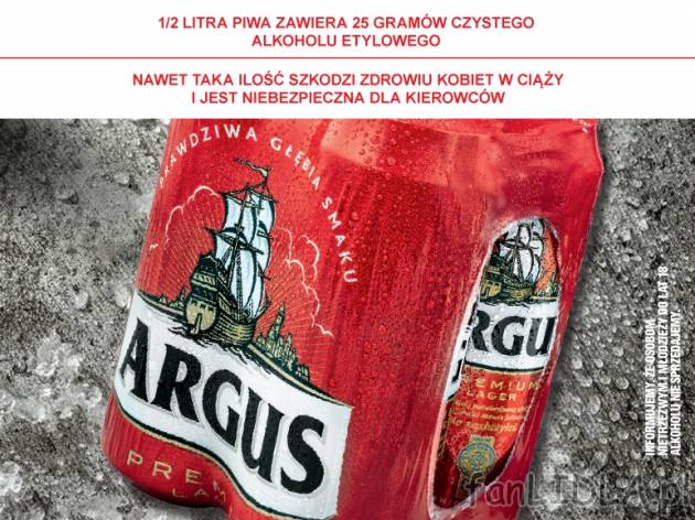 Argus Piwo premium 4-pak , cena 5,00 PLN za 4 x 500 ml, 1 l=3,00 PLN. 
*cena wyłącznie ...