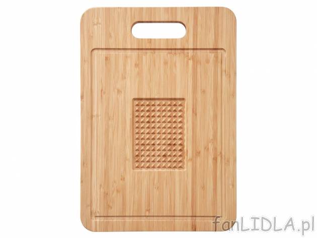 Deska do krojenia z drewna bambusowego , cena 19,99 PLN 
- wymiary: 40 x 28 cm
- ...