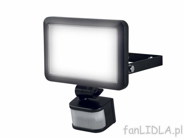 Reflektor LED 18 W Livarno Lux, cena 54,99 PLN 
- kąt wykrywania czujnika ruchu: ...