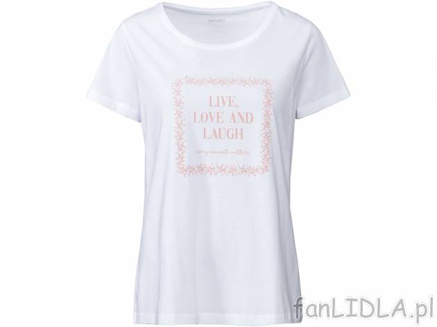 T-shirt Esmara, cena 12,99 PLN 
- rozmiary: S-L
- 100% bawełny
- Hohenstein bezpieczne ...