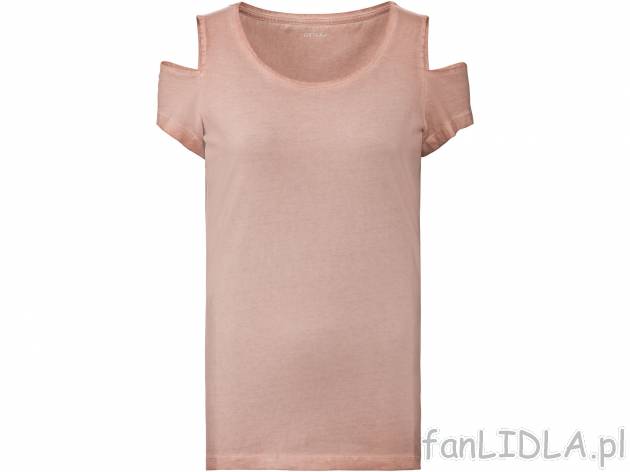 T-shirt damski z biobawełny Esmara, cena 21,99 PLN 
- rozmiary: S-L
- 100% biobawełny
- ...