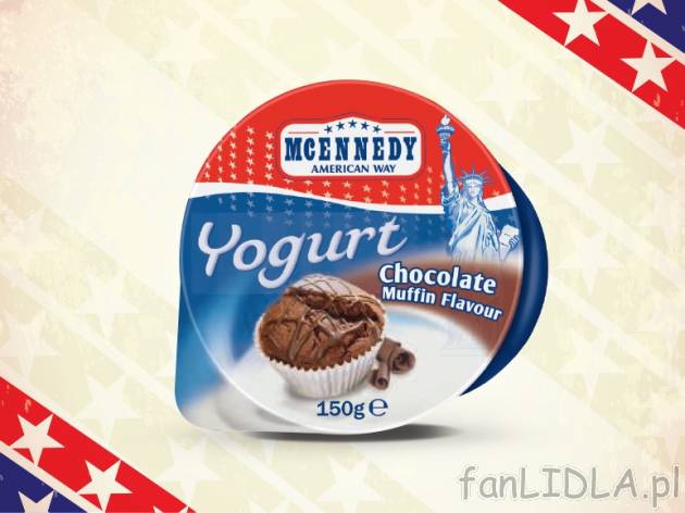 Jogurt w stylu amerykańskim , cena 1,00 PLN za 150 g/1 opak., 100 g=0,99 PLN.