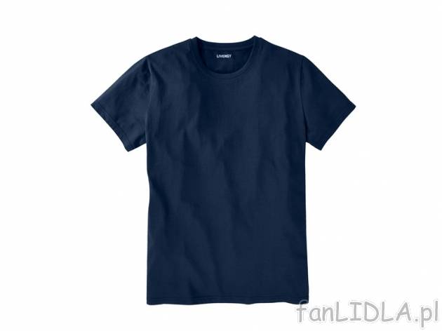 T-shirt Livergy, cena 12,99 PLN za 1 szt. 
- 100% bawena lub 90% bawełna, 10% wiskoza ...