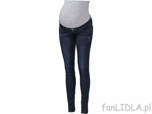 Jeansy ciążowe z biobawełną Esmara, cena 44,99 PLN 
- rozmiary: 36-42
- z miękkim, ...