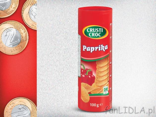 Crusti Croc chipsy ziemniaczane , cena 2,00 PLN za 100 g/1 opak. 
rózne rodzaje