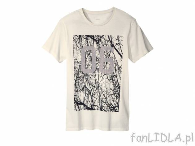 Koszulka z nadrukiem Livergy, cena 19,99 PLN za 1 szt. 
- 8 wzorów 
- rozmiary: ...