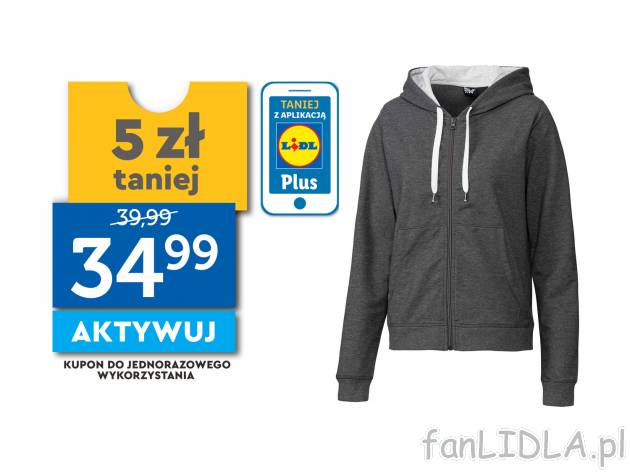 Bluza dresowa Crivit, cena 39,99 PLN 
- rozmiary: S-L
- kaptur ze sznurkiem do ...