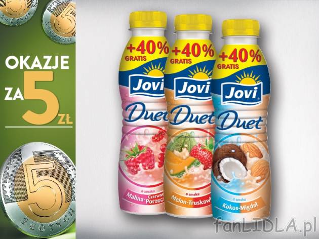 Jovi Jogurtowy mix, 3 szt. , cena 5,00 PLN za 3 x 350 g, 1 kg=4,76 PLN. 
* cena ...