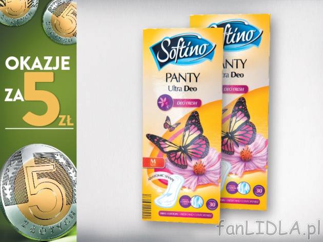 Softino Wkładki higieniczne Ultra Silk lub Ultra Deo, 2 opak. , cena 5,00 PLN za ...