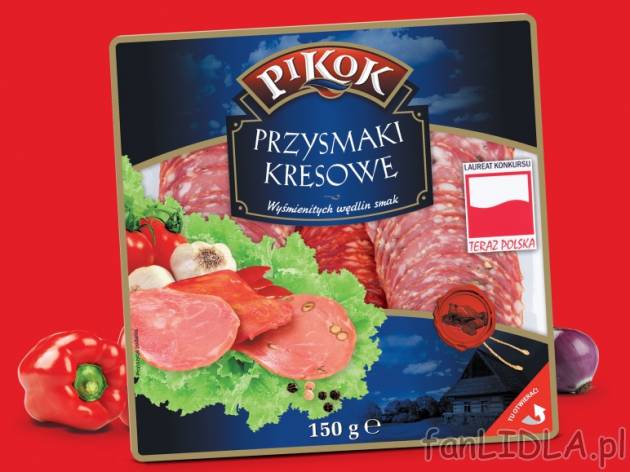 Kresowe przysmaki , cena 4,79 PLN za 150 g, 100g=3,19 PLN.  
-  w plastrach