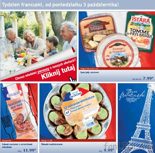 Tydzień francuski w Lidl - od poniedziałku 3 października 2011. Specjały serowe ...