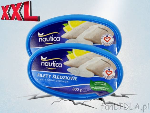 Nautica Filety śledziowe w sosie 2 opak. , cena 6,00 PLN za 2 x 300 g, 1 kg=10,00 ...