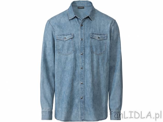 Koszula jeansowa Livergy, cena 39,99 PLN 
- 100% bawełny
- rozmiary: M-XXL
- Hohenstein ...