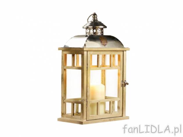Drewniana latarnia Melinera, cena 59,90 PLN za 1 szt. 
- 4 wzory 
- stylowa dekoracja ...