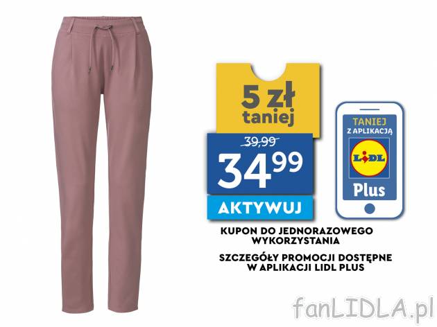 Spodnie z wiskozą Esmara, cena 39,99 PLN 
- rozmiary: S-L
- Hohenstein bezpieczne ...