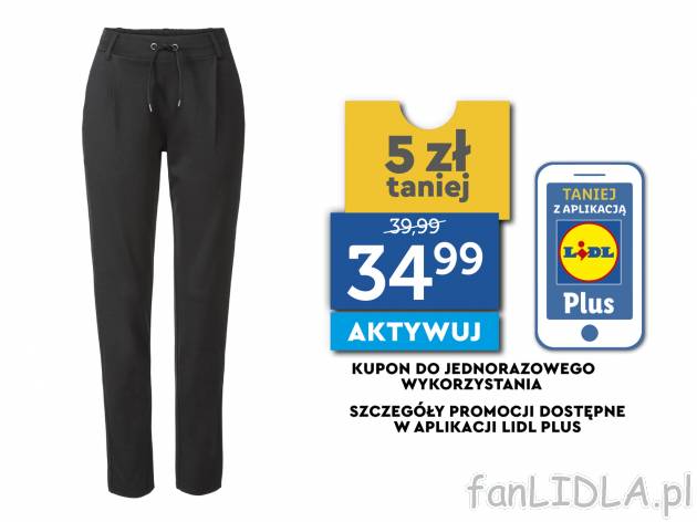 Spodnie z wiskozą Esmara, cena 39,99 PLN 
- rozmiary: S-L
- Hohenstein bezpieczne ...