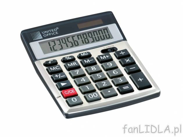 Kalkulator kieszonkowy United Office, cena 14,99 PLN za 1 szt. 
- zasilany baterią/ ...
