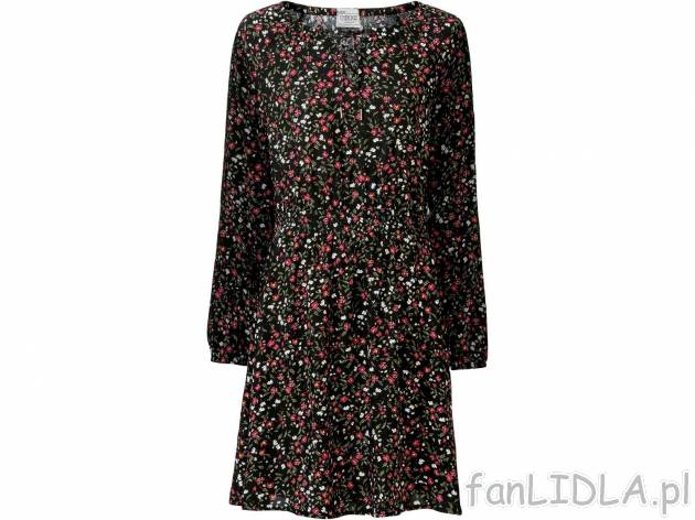 Sukienka z wiskozy Esmara, cena 49,99 PLN 
- romantyczne kwiatowe wzory
- 100% ...