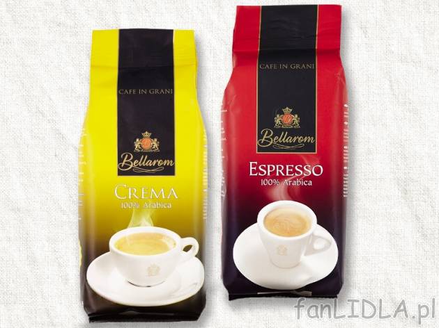Bellarom Cafe Espresso lub Crema kawa ziarnista , cena 11,00 PLN za 500 g/1 opak., ...