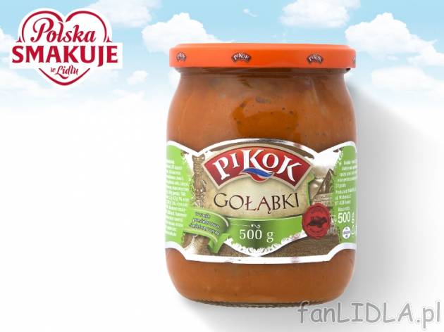 Pikok Gołąbki w sosie pomidorowym , cena 2,00 PLN za 500 g/1 opak., 1 kg=5,58 PLN.