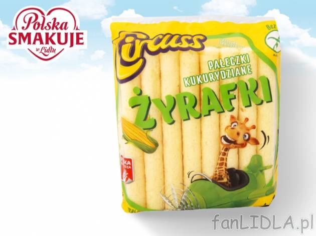 Żyrafki Pałeczki kukurydziane , cena 0,00 PLN za 60 g/1 opak., 100 g=1,32 PLN.