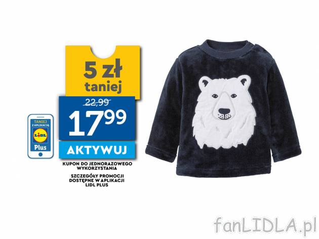 Bluza polarowa Lupilu, cena 22,99 PLN 
- z miękkiego, przytulnego polaru
- zapięcie ...