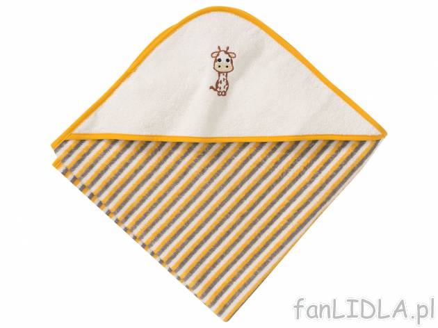 Ręcznik z kapturkiem Lupilu, cena 19,99 PLN 
- 100% bawełny
- 75 x 75 cm
- ...