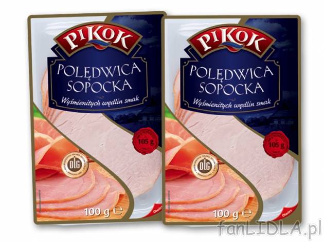 Pikok Polędwica Sopocka w plastrach , cena 2,00 PLN za 100 g/ 1 opak. 
- cena ...