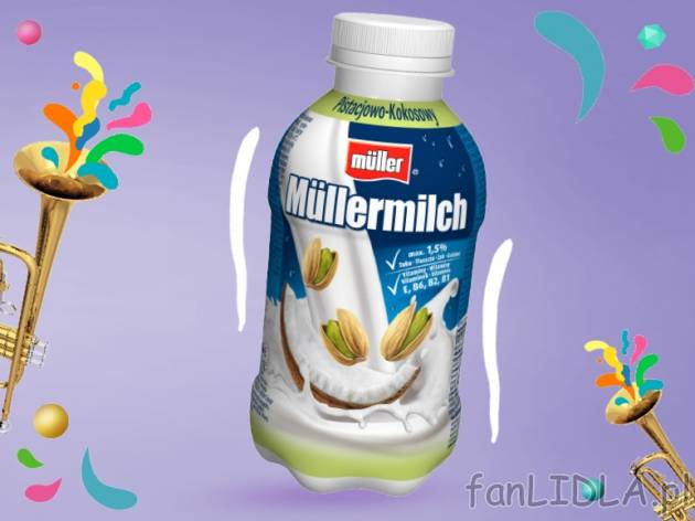 Müllermilch Napój mleczny , cena 2,00 PLN za 400 ml/1 opak., 1 l=5,48 PLN.
