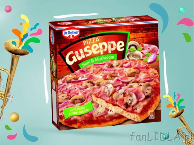 Dr.Oetker Pizza Guseppe , cena 5,00 PLN za 375/425 g/1 opak., 1 kg=15,97/14,09 PLN.