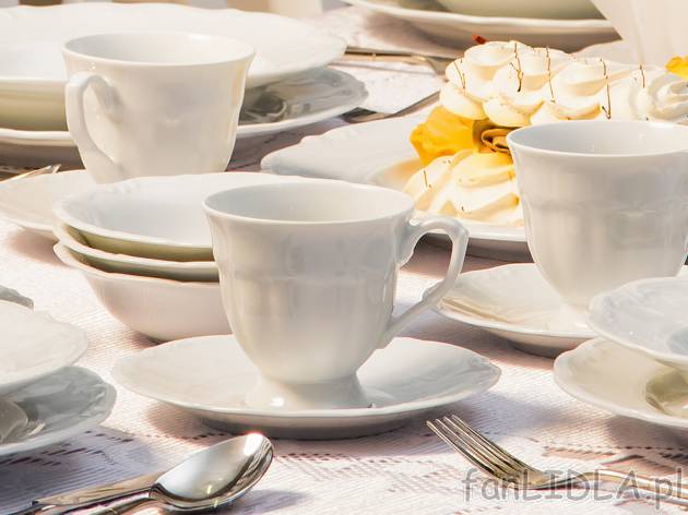 Zestaw kawowy Maria Teresa, biały Chodzież porcelana, cena 69,00 PLN 
w zestawie:
- ...