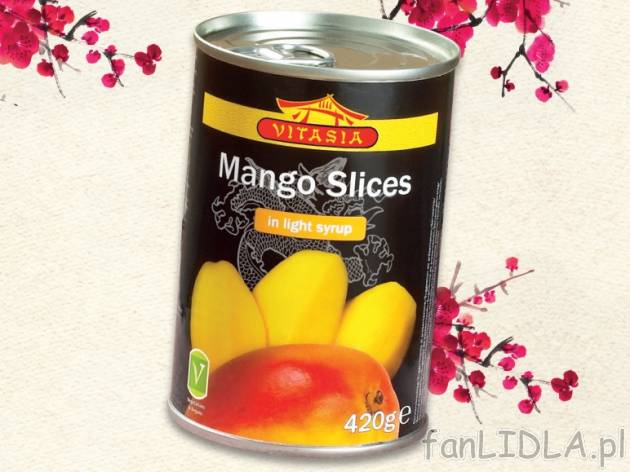 Mango , cena 4,99 PLN za 420g/1 opak., 1kg=19,96 wg wagi odcieku PLN. 
- W delikatnym ...