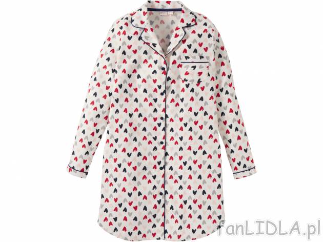 Damska koszula nocna z flaneli Esmara Lingerie, cena 29,99 PLN 
- kieszonka na piersi
- ...