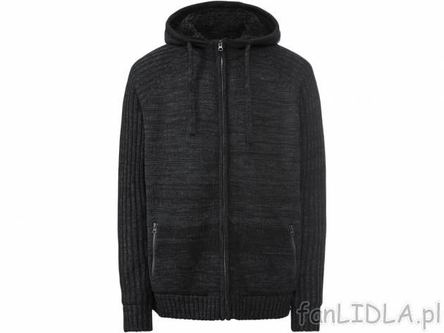Ocieplany sweter męski z futerkiem Livergy, cena 74,90 PLN 
- rozmiary: M-XXL
&nbsp;
Dostępne ...
