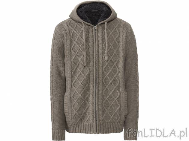 Ocieplany sweter męski z futerkiem Livergy, cena 74,90 PLN 
- rozmiary: M-XL
&nbsp;
Dostępne ...