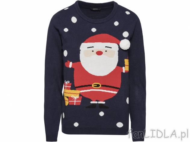 Sweter damski z motywem świątecznym Esmara, cena 39,99 PLN 
- przyjemnie miękki ...
