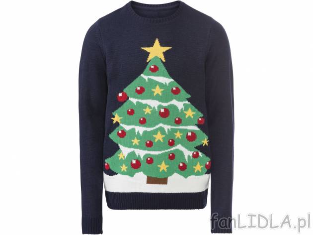 Sweter męski z motywem świątecznym , cena 39,99 PLN 
- z diodami LED migoczącymi ...