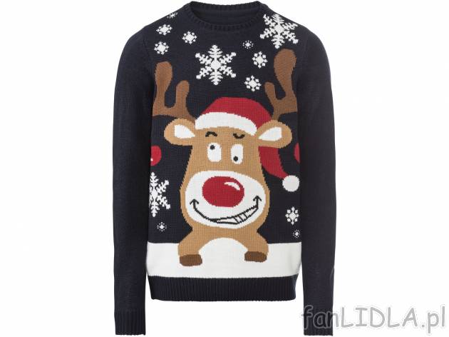 Sweter męski z motywem świątecznym , cena 39,99 PLN 
- z diodami LED migoczącymi ...