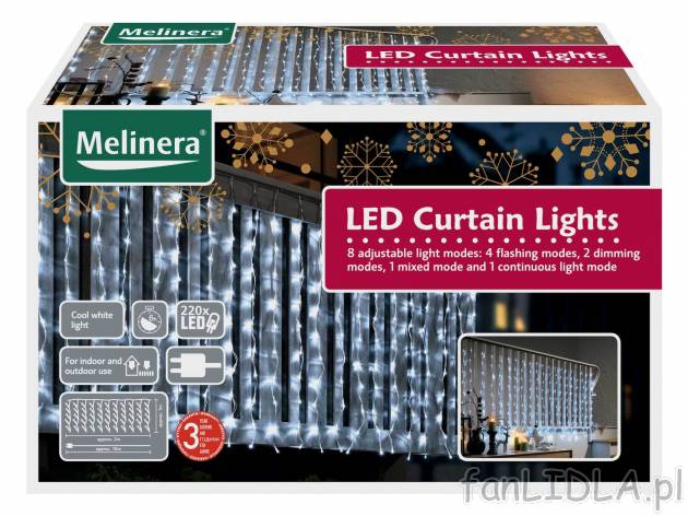 Kurtyna świetlna LED Melinera, cena 59,90 PLN 
do wyboru ciepłe lub zimne białe ...