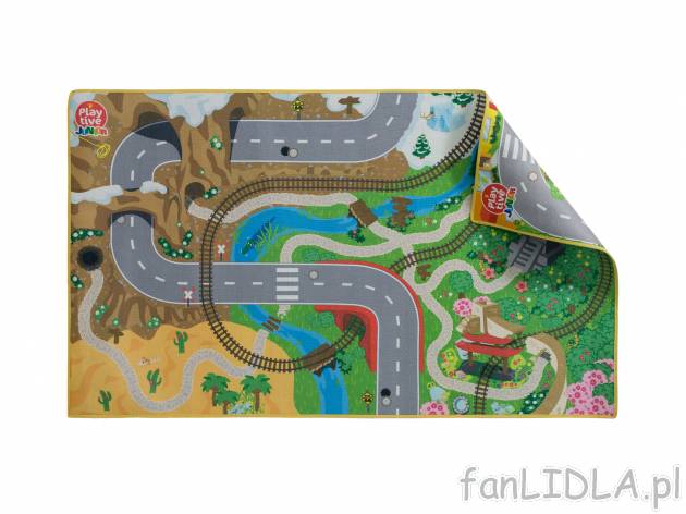 Dwustronny dywan do zabawy Playtive Junior, cena 39,99 PLN 
- ok. 150 x 90 cm (dł. ...
