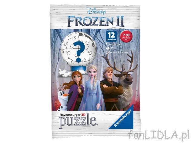 Puzzle 3D Kraina lodu , cena 9,99 PLN 
- 27 element&oacute;w
- po złożeniu ...