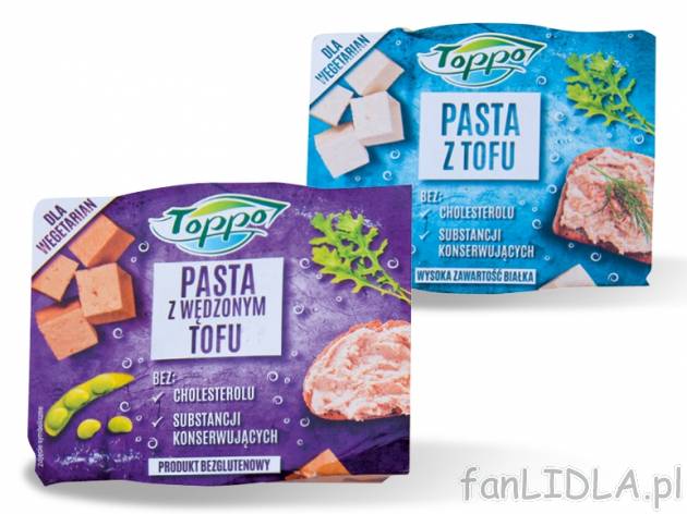 Toppo Pasta z tofu , cena 1,00 PLN za 115 g/1 opak., 100 g=1,73 PLN.