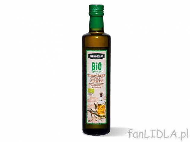 Primadonna Bio-oliwa , cena 12,00 PLN za 500 ml/1 but., 1 l=25,98 PLN.