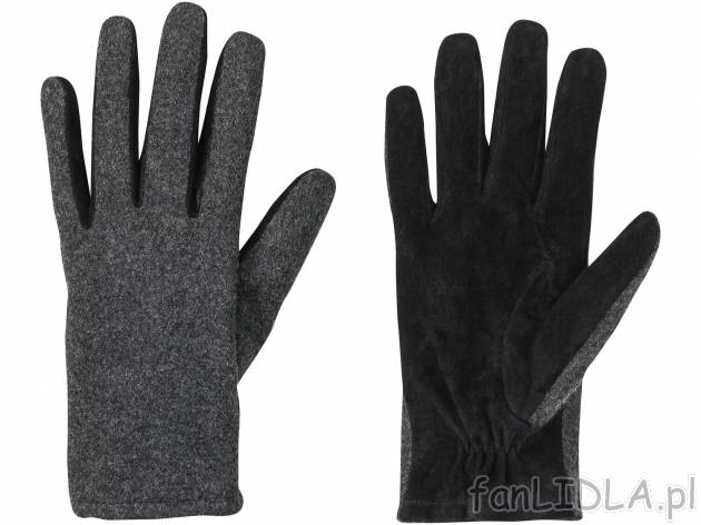 Rękawiczki ze skórą welurową Esmara, cena 24,99 PLN 
3 wzory 
- rozmiary: 7-8
- ...