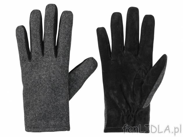 Rękawiczki ze skórą welurową Livergy, cena 24,99 PLN 
2 wzory do wyboru 
- rozmiary: ...